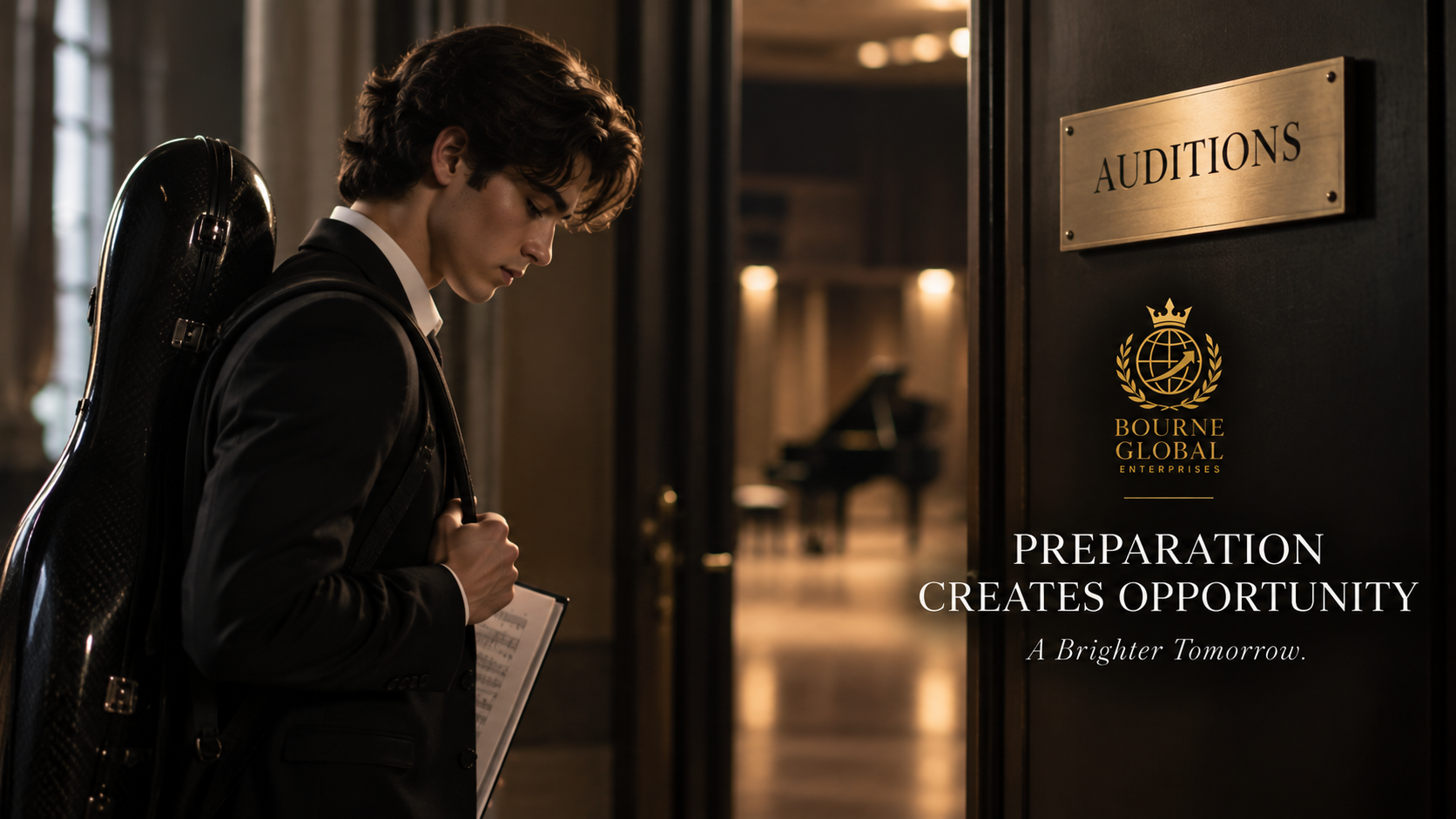 Emerging artist preparing carefully for a consequential audition