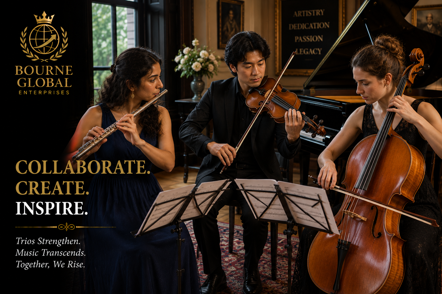 Musicians collaborating and creating together