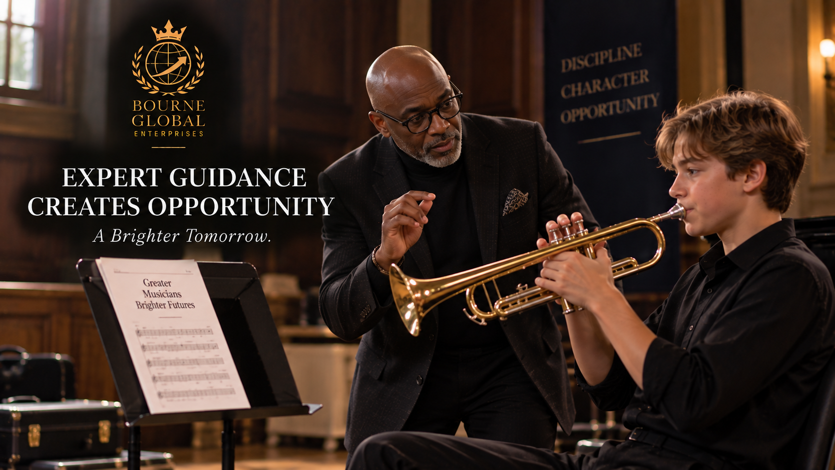 Developing artist receiving expert guidance in preparation for meaningful opportunity