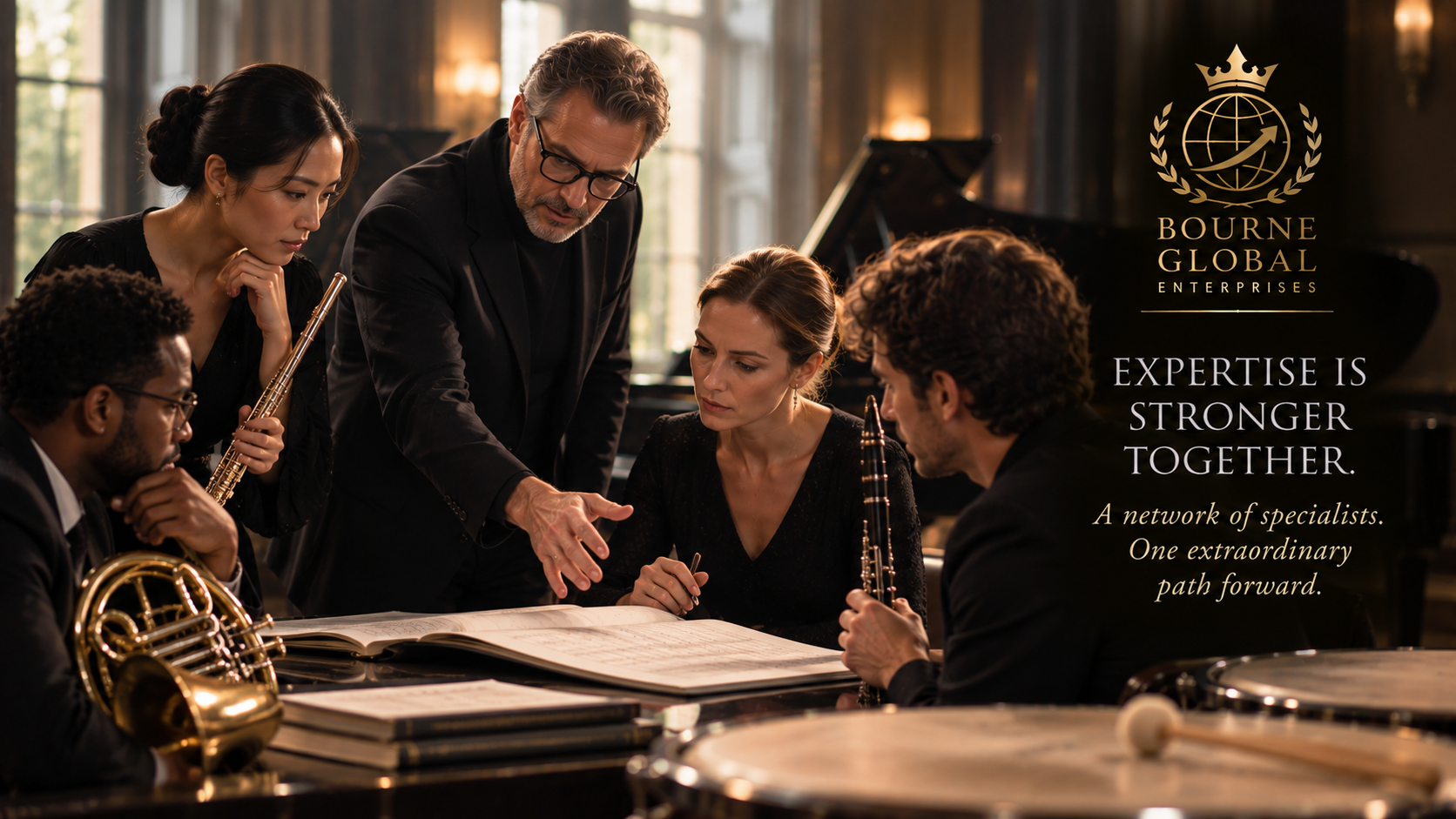 Experienced arts professionals contributing expertise within a collaborative institution