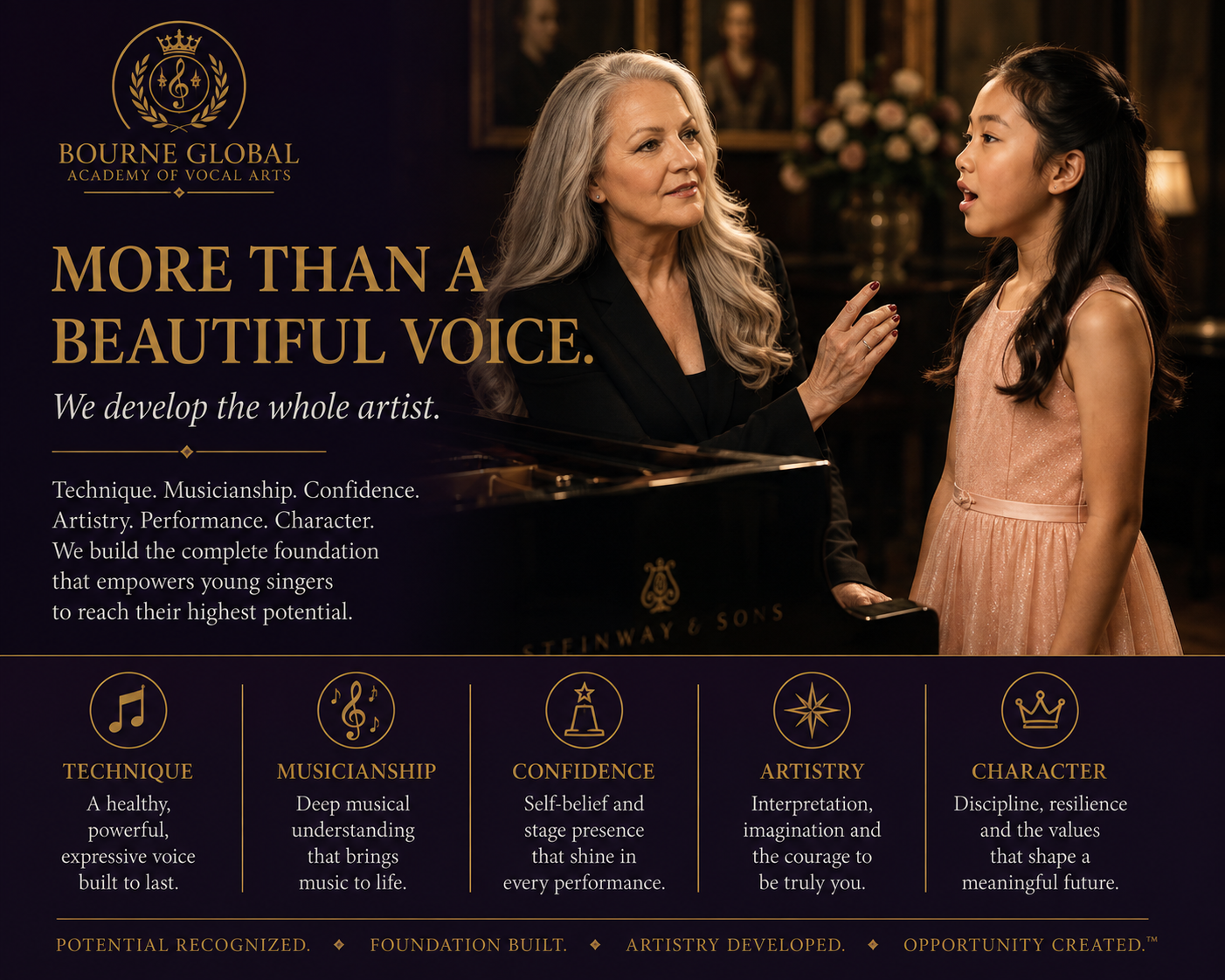 Artists developing across voice music acting dance and communication